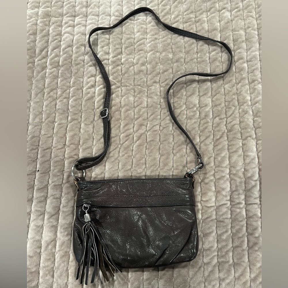 Brown Leather Cross-body Bag
